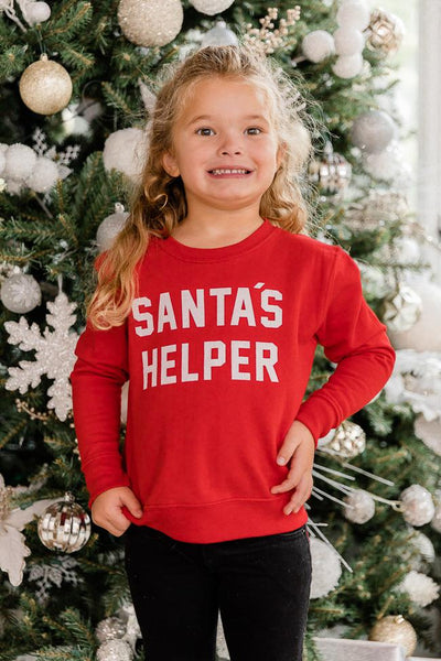 Kids Santa's Helper Red Graphic Sweatshirt