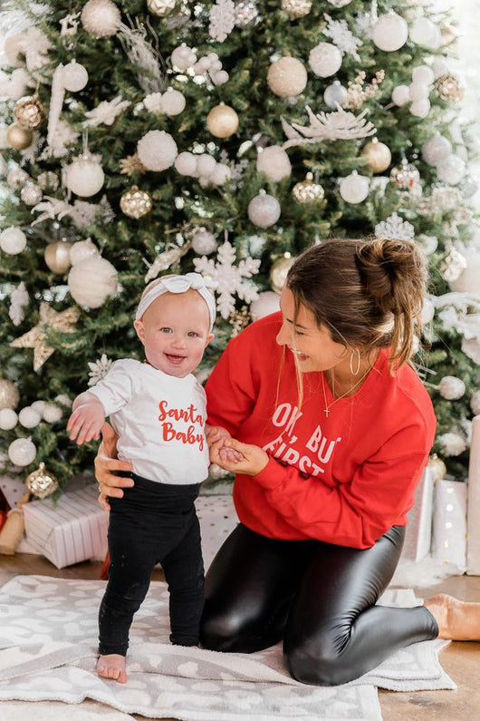 Santa Baby White Graphic Onesie