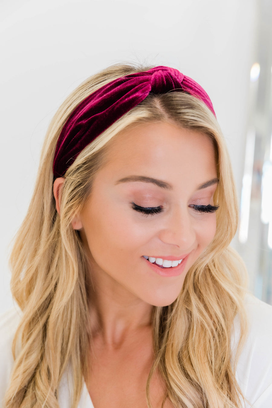 Wonderstruck By You Velvet Headband Burgundy