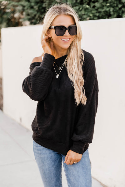 Can't Hide My Feelings Black Pullover