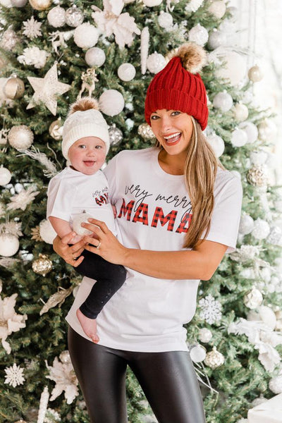 Very Merry Mini Graphic White Baby Tee