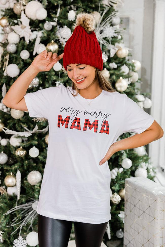 Very Merry Mama Graphic White Tee