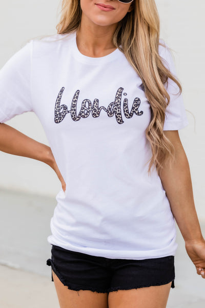Blondie Animal Print Graphic Tee White