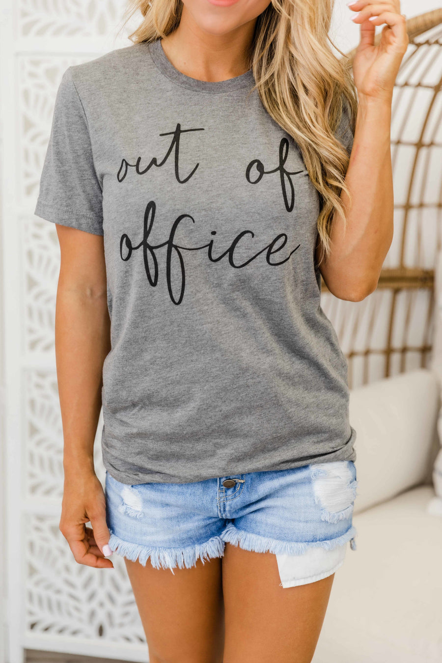 Out Of Office Heather Grey Graphic Tee