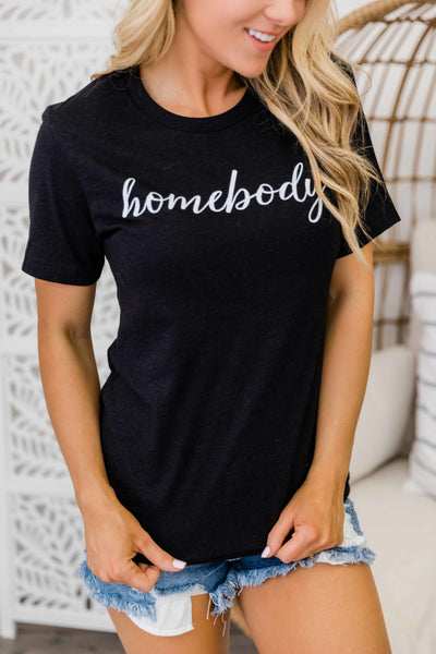 Homebody Script Black Graphic Tee