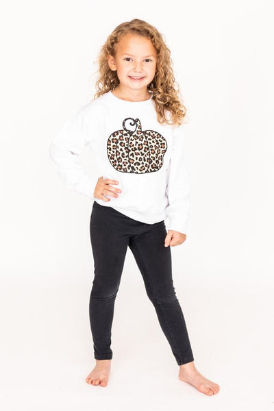 Animal Print Pumpkin White Toddler Graphic Sweatshirt