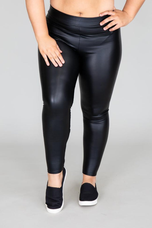 Chic Start Faux Leather Black Leggings