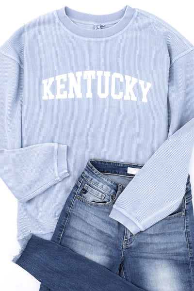 State Corded Graphic Sweatshirt Faded Denim
