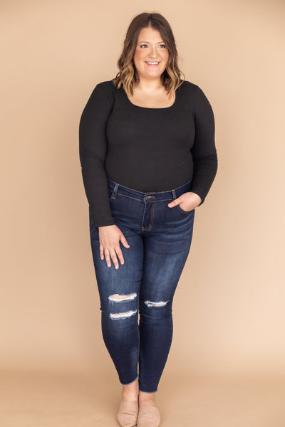 Kylie Distressed Dark Wash Jeans