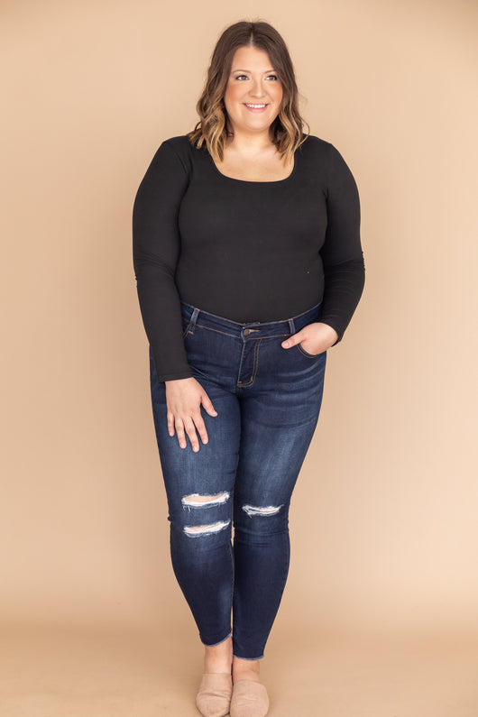Kylie Distressed Dark Wash Jeans