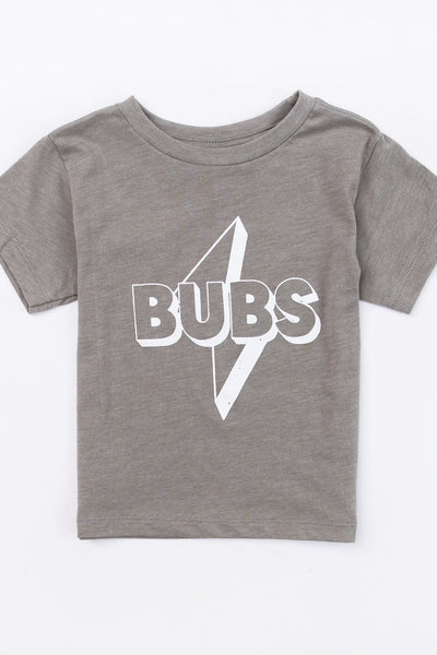 Bubs Lightning Bolt Graphic Baby Tee Heather Stone