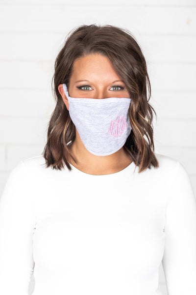 Monogrammed Grey Mask