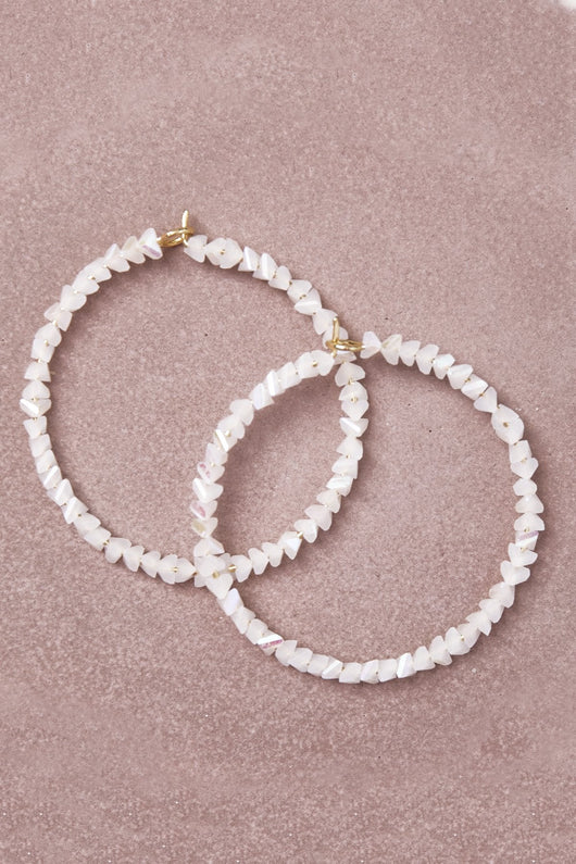 Losing Focus White Hoop Earrings