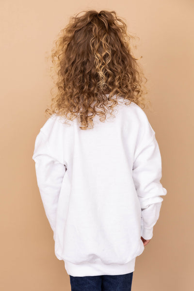 Kids Plaid Pumpkin Applique White Sweatshirt