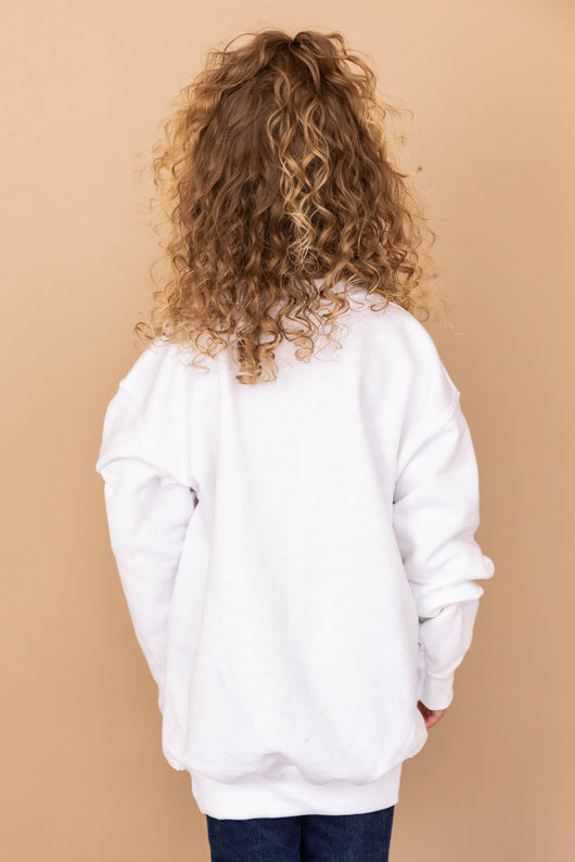 Kids Plaid Pumpkin Applique White Sweatshirt