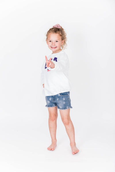 Kids Athletic USA Flag Sweatshirt White