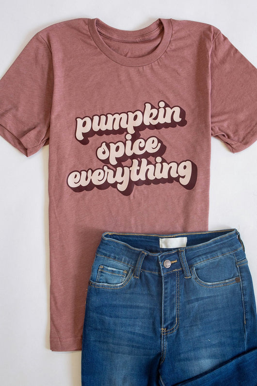Pumpkin Spice Everything Graphic Mauve Tee