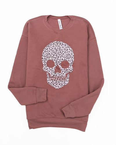 Animal Print Skull Mauve Graphic Sweatshirt