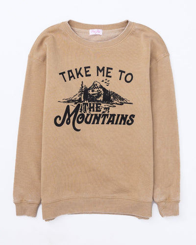 Take Me To The Mountains Gold Graphic Sweatshirt
