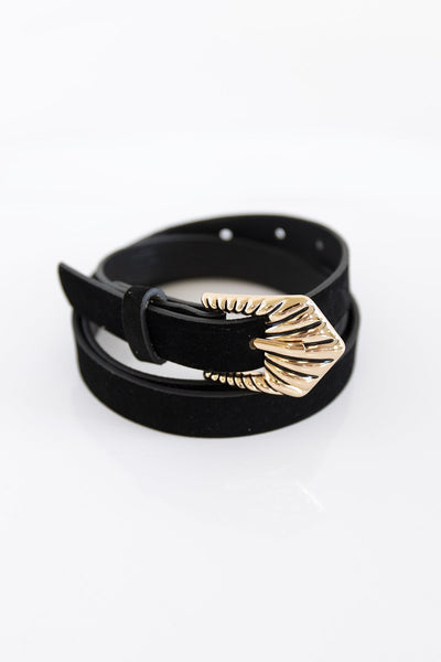 It's About Time Skinny Belt Black