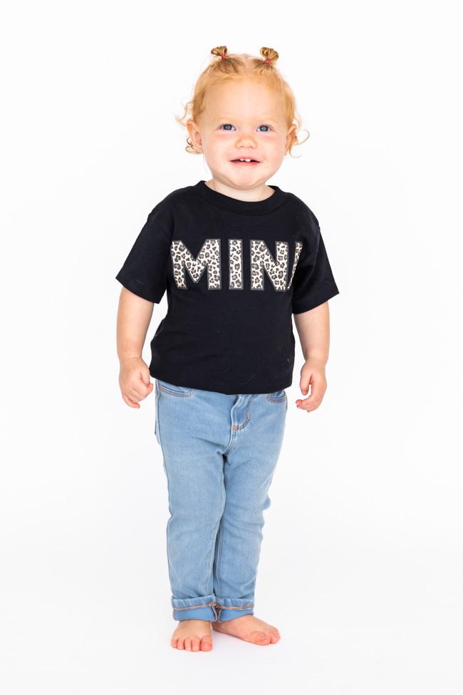 Mini Animal Print Baby Tee Black