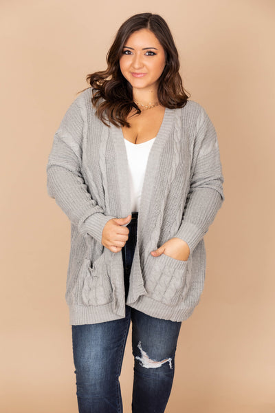 Won't Change My Heart Grey Cardigan