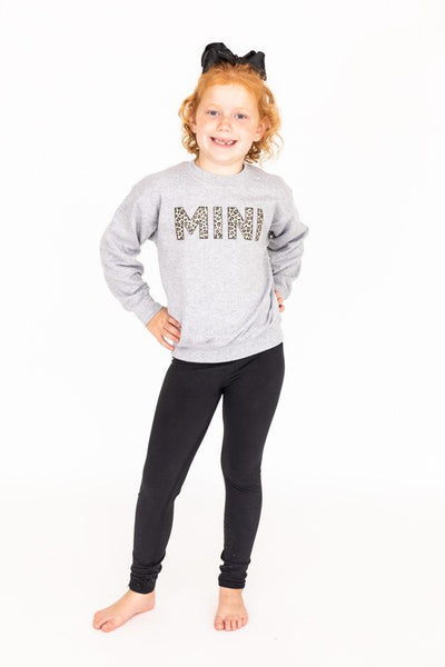 Mini Animal Print Kids Sweatshirt Grey