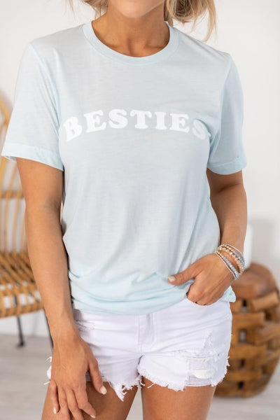 Besties Graphic Light Blue Tee