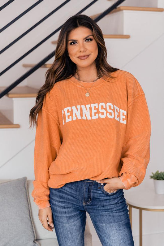 State Corded Orange Graphic Sweatshirt
