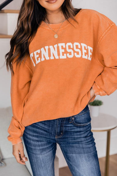 State Corded Orange Graphic Sweatshirt