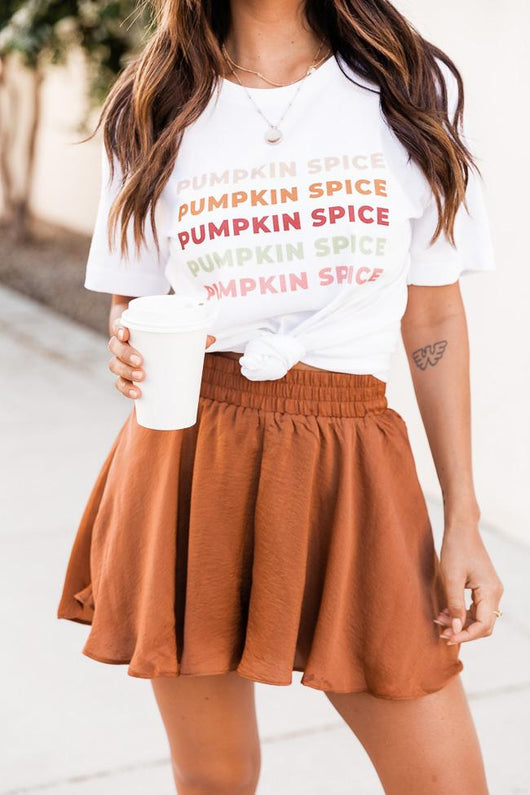 Pumpkin Spice Multi Graphic White Tee