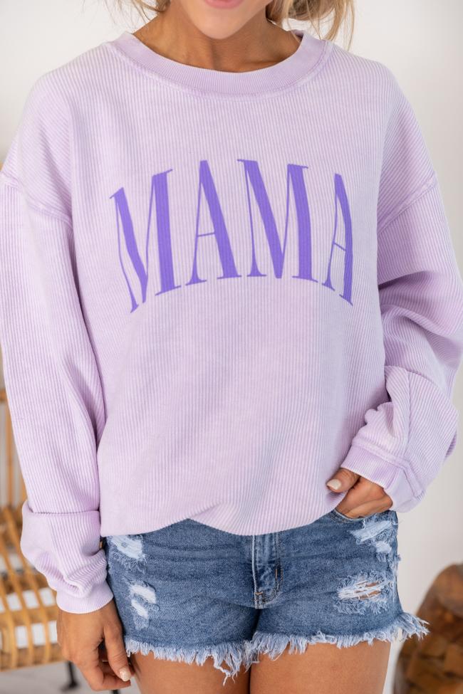 Mama Vintage Corded Graphic Lilac Sweatshirt