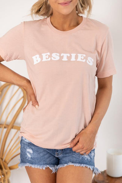 Besties Graphic Tee Peach
