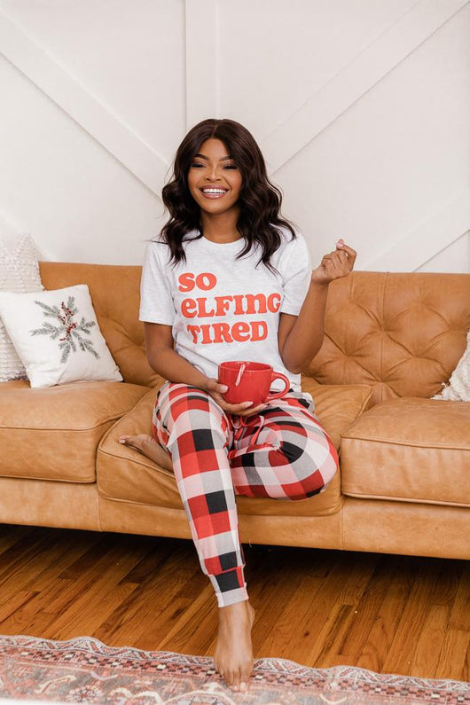 So Elfing Tired Graphic Ash Tee