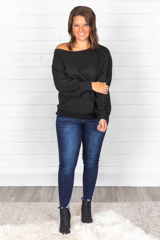 Can't Hide My Feelings Black Pullover