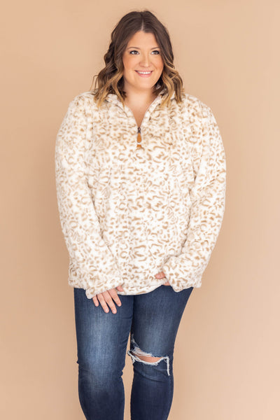 Delight My Heart Animal Print Taupe Pullover