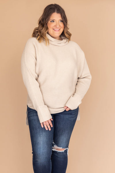 Destined For Success Taupe Sweater