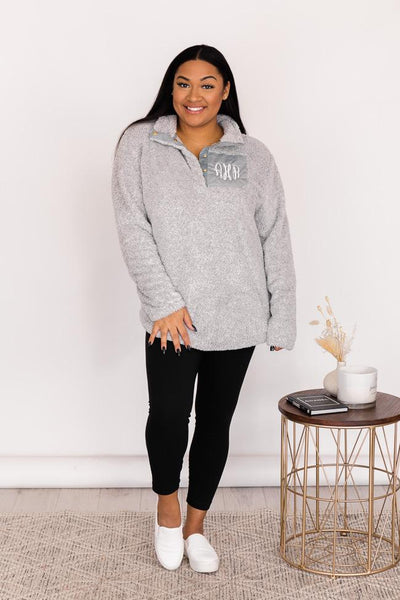 All Snowed In Monogram Grey Pullover