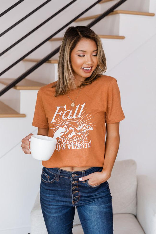 Fall Days Ahead Burnt Orange Graphic Tee