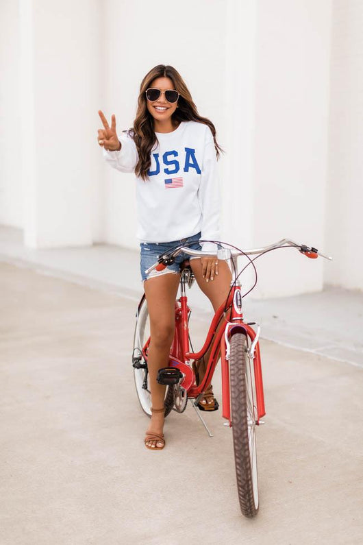 Athletic USA Flag Sweatshirt