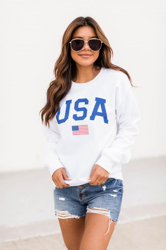 Athletic USA Flag Sweatshirt