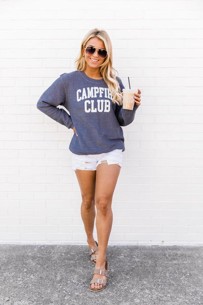 Campfire Club Navy Graphic Corded Sweatshirt