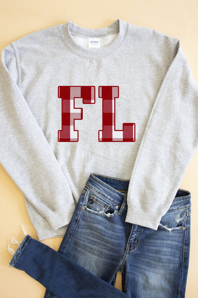 State Letters Applique Sweatshirt
