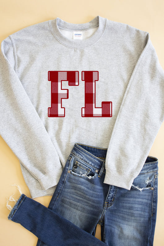 State Letters Applique Sweatshirt