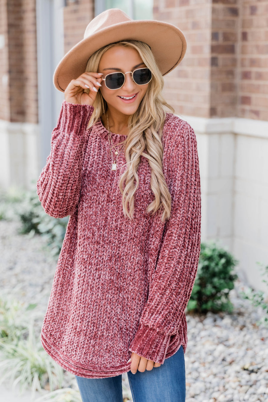 Faithful To My Heart Dark Mauve Sweater