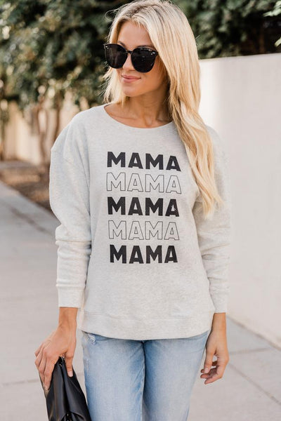 Mama Multi Heather Sand Graphic Sweatshirt