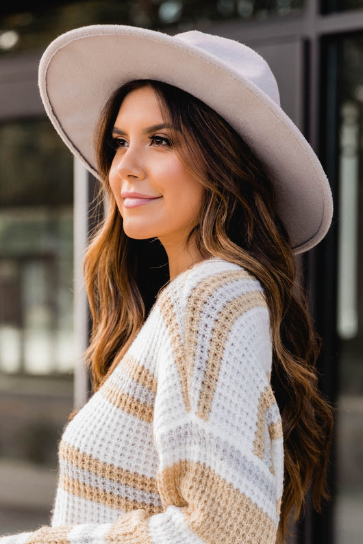 For Next Time Grey Wide Brim Fedora Hat
