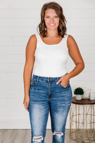 Greater Than This Tank Bodysuit White