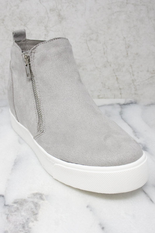 The Danielle Grey Wedge Sneakers