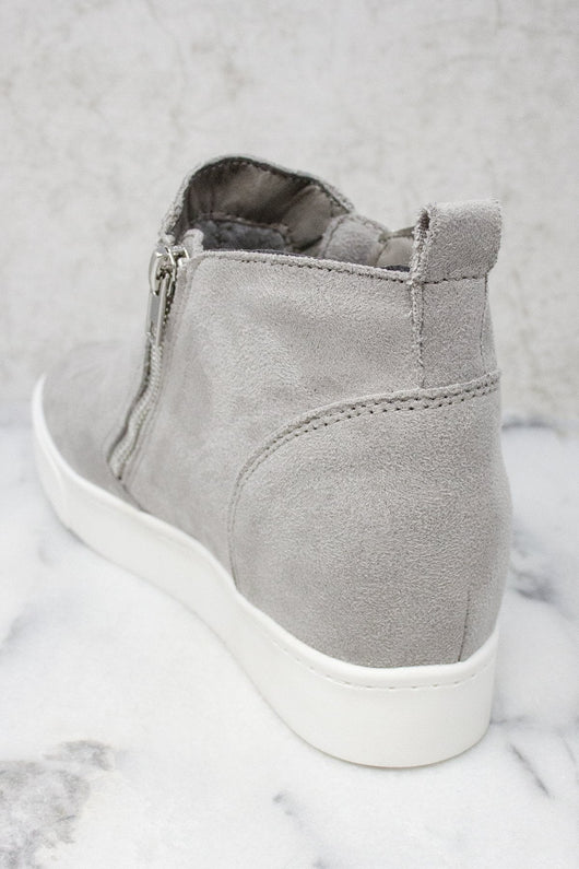 The Danielle Grey Wedge Sneakers